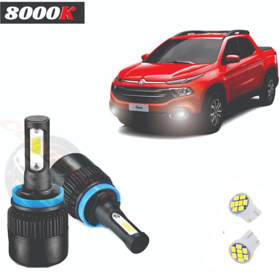 Imagem de Kit ultra led Fiat Toro 8000k Para Milhas h8/h11