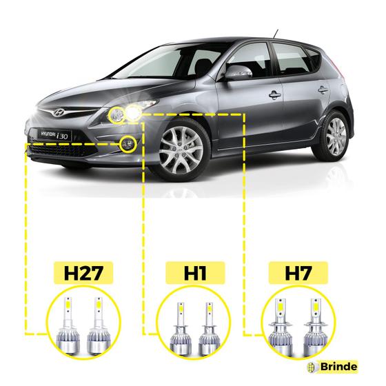 Imagem de Kit ultra led hyundai i30 2009/2012 20000 lúmens 6500k