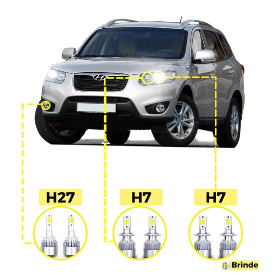 Imagem de Kit ultra led hyundai sanata fe 2007/2013 20000 lúmens 6500k