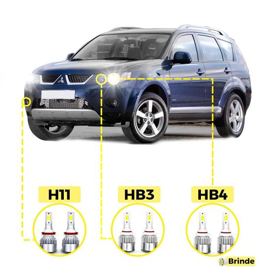 Imagem de Kit Ultra Led Mitsubishi Outlander 2005/09 20000Lúmens 6500K