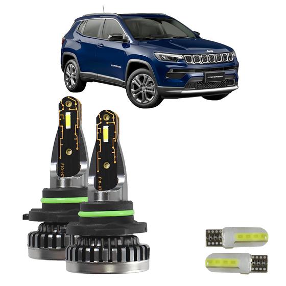 Imagem de Kit Ultra Led Nano Jeep Compass 2017/2021 30000 Lúmens 6500K