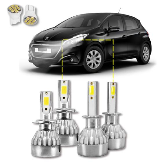 Imagem de Kit ultra led peugeot 208 2013/2016 20000 lúmens 6500k alta baixa