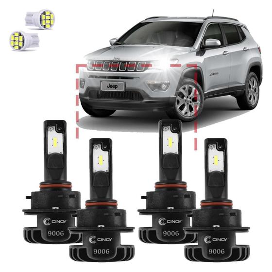 Imagem de Kit Ultra Led Plus Jeep Compass 2021 6000Lm Cinoy