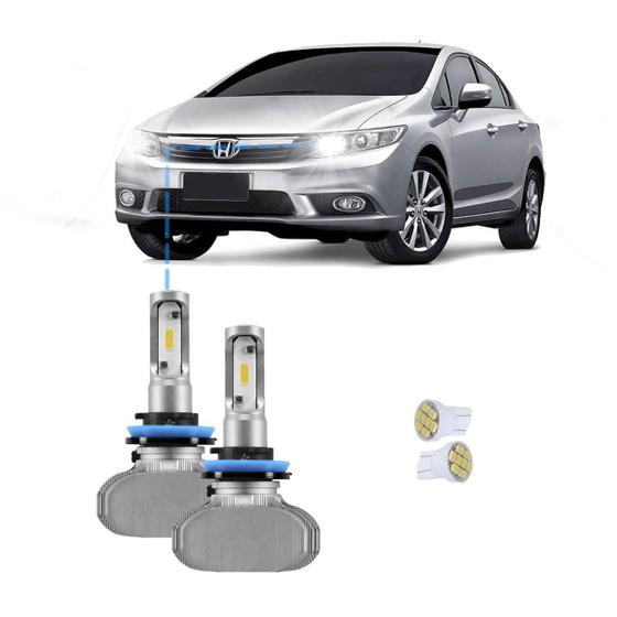 Imagem de Kit Ultra Led S1 Honda Civic 12000Lm 6500K Baixa