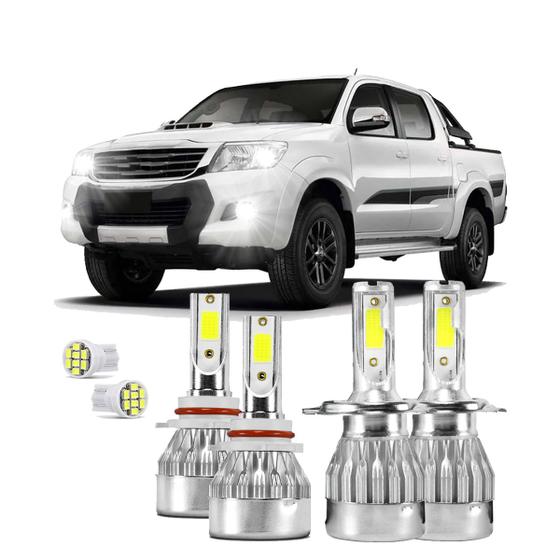 Imagem de Kit Ultra Led Toyota Hilux 2012/2015 20000 Lumens 6500K (Alta Baixa E Milha)