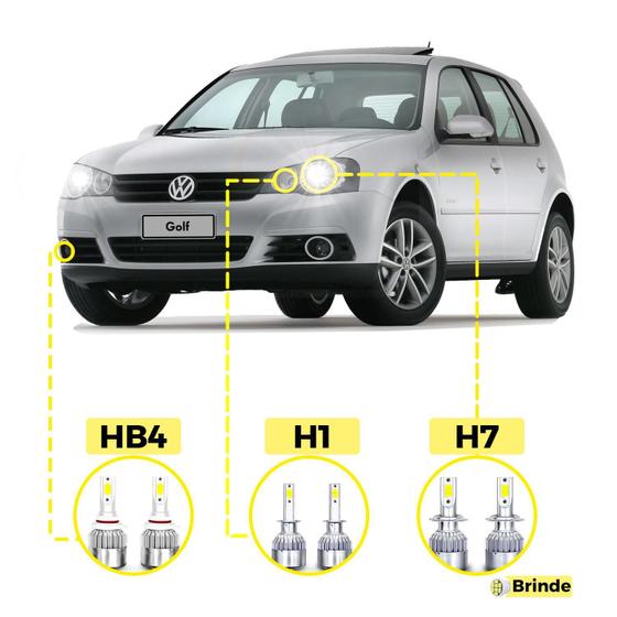 Imagem de Kit Ultra Led Volkswagen Golf 2007/2013 20000 Lúmens 6500K