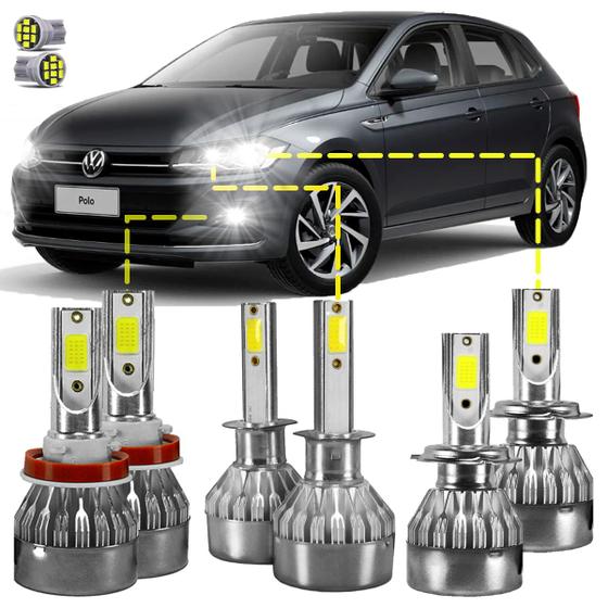 Imagem de Kit Ultra Led Vw Polo 2018 À 2022 20.000 Lm Com Canceller