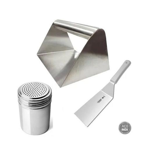 Imagem de Kit Ultra Smash Amassador De Hamburguer 100% Inox Prensador