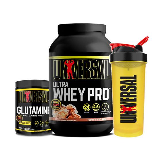 Imagem de Kit Ultra Whey Pro 900g + Glutamina 300g + Coqueteleira - Universal