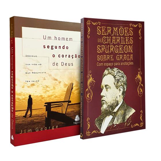 Imagem de Kit Um Homem Segundo o Coração de Deus + Sermões sobre Graça de Charles Spurgeon