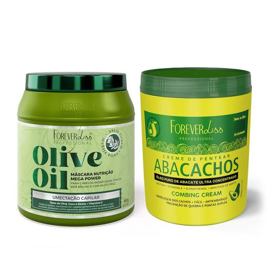Imagem de Kit Umectação de Abacate com Máscara Olive Oil e Creme de Pentear Abacachos