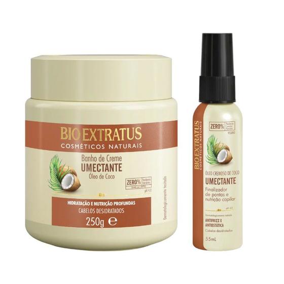 Imagem de Kit Umectante umectação capilar 1 Banho de creme 250ml 1 Óleo de coco cremoso 55ml