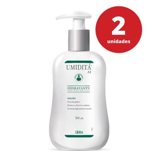 Imagem de Kit umiditá loção hidratante corporal ai pele sensível 500ml  2 unidades