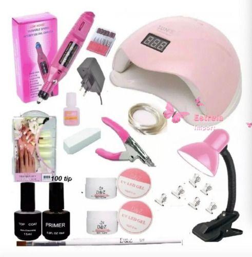 Imagem de Kit Unha Gel Acrigel Profissional Lixadeira Cabine Luminaria