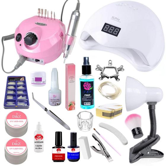 Kit Unha Motor Porquinho Unha Gel Alongamentos Acrigel Luminária de Mesa Cabine Led D2 Menor preço em Kit Unha Motor Porquinho Unha Gel Alongamentos Acrigel Luminária de Mesa Cabine Led D2