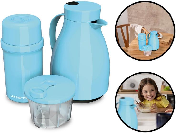 Imagem de Kit Unibaby Conjunto De Garrafas Térmicas Quente E Frio + Pote Dosador Para Leite Em Pó Unitermi