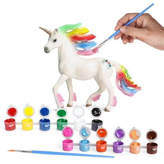 Imagem de Kit Unicórnio Pintura Colorir Animal Estudante Menina e Menina Envio Rápido!