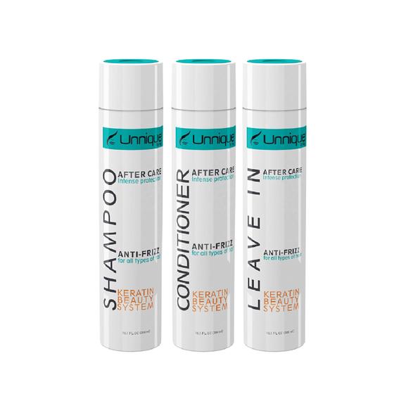 Imagem de Kit Unnique KBS Pós-Cuidados Capilares 3 em 1 - Shampoo, Condicionador e Leave-in