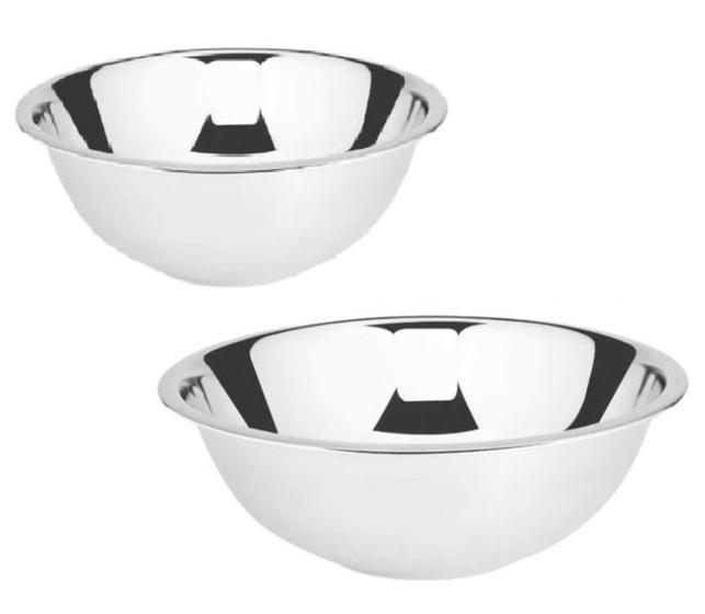 Imagem de Kit UnyHome Bacia Multiuso em Inox 38cm+ 40cm Bowl Altamente Durável Perfeito Para Marinar Alimentos