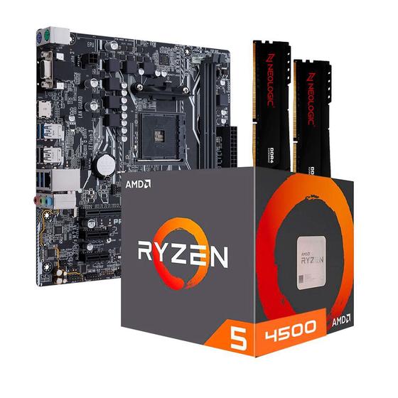 Kit upgrade amd ryzen 5 4500, placa mãe a320m prime asus, 16gb ddr4, neologic - nli84048 Menor preço em Kit upgrade amd ryzen 5 4500, placa mãe a320m prime asus, 16gb ddr4, neologic - nli84048