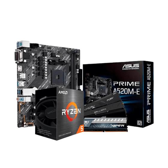 Imagem de Kit Upgrade AMD Ryzen 5 5600G / Placa Mãe Asus Prime A520M-E DDR4 /  Memoria Ram 8GB DDR4 3000MHZ