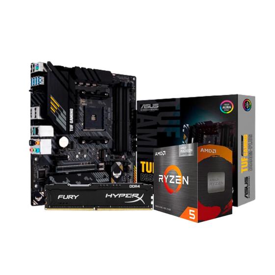Kit Upgrade AMD Ryzen 5 5600G / Placa Mãe Asus TUF Gaming B550M-Plus / Memória 8GB 3000MHz Menor preço em Kit Upgrade AMD Ryzen 5 5600G / Placa Mãe Asus TUF Gaming B550M-Plus / Memória 8GB 3000MHz