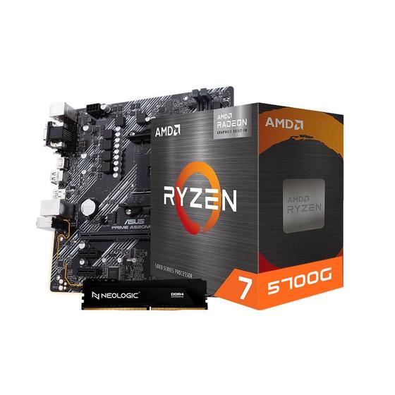 Imagem de Kit upgrade amd ryzen 7 5700g, placa mãe a520m-e , 8gb ddr4, neologic - nli84112