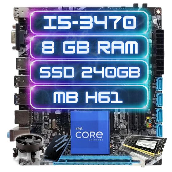 Imagem de Kit Upgrade Completo Intel I5 + Placa Mae + Ddr + Ssd + Fan