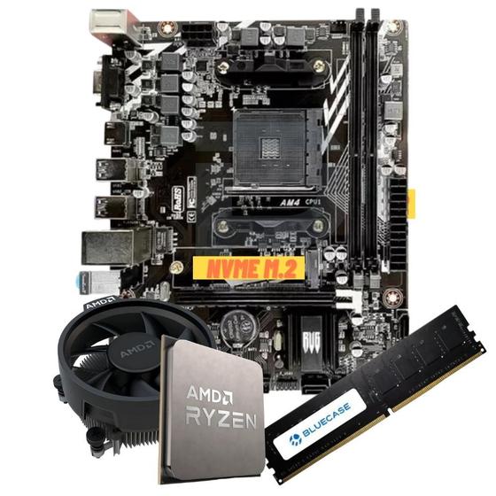 Imagem de Kit Upgrade Gamer Amd Placa A520 Am4 Processador Ryzen 5 5600gt Memória Ram 16gb Ddr4