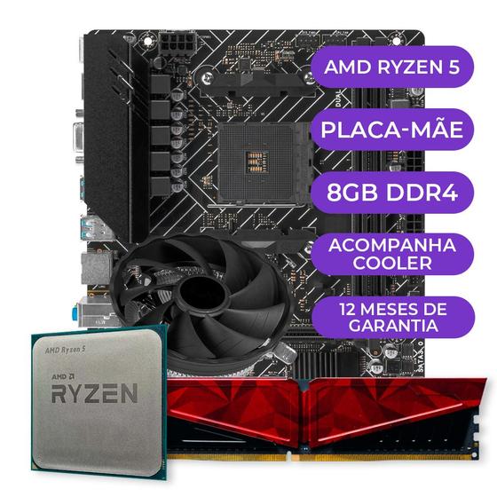 Imagem de Kit Upgrade Gamer, AMD Ryzen 5 3400G, A520M, Memória Ram 8GB DDR4