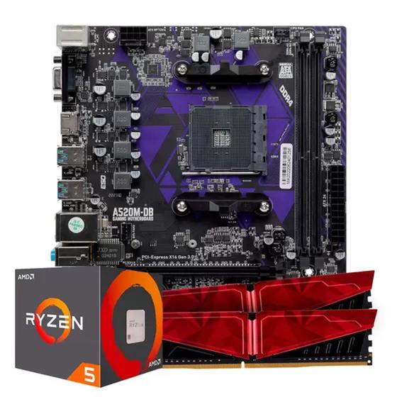 Imagem de Kit Upgrade Gamer AMD Ryzen 5 4600G + A520M + 16GB DDR4 + SSD 500GB