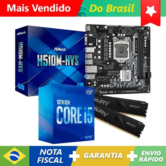 Kit Upgrade Gamer Intel Core i5-10400F, H510M, 16GB DDR4 Menor preço em Kit Upgrade Gamer Intel Core i5-10400F, H510M, 16GB DDR4