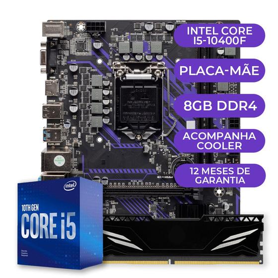 Imagem de Kit Upgrade Gamer Intel Core i5-10400F, H510M, 8GB DDR4