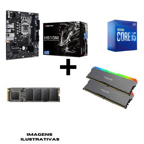 Imagem de Kit Upgrade Gamer - Intel Core I5 10ºg+ GIGABYTE 510 COM WIFI + 16gb Ddr4 RGB ASGUARD Gamer + SSD NVME 512GB