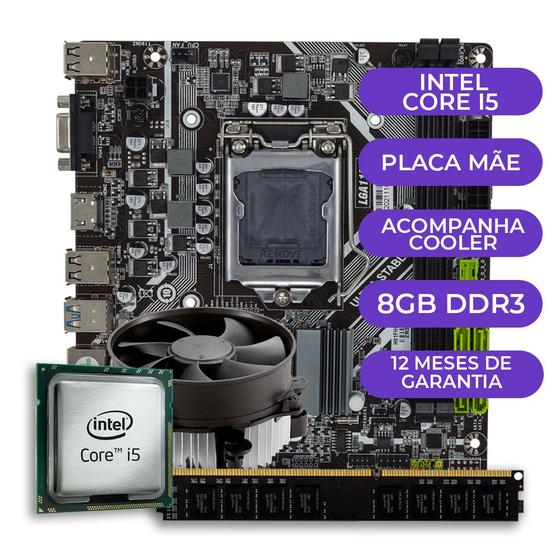 Imagem de Kit Upgrade Gamer Intel Core I5 + Placa Mãe 1155 + 8gb Ram