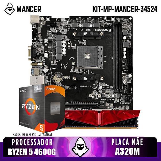 Kit Upgrade Gamer, Processador Ryzen 5 4600G, Placa mãe A320M + 8GB De Ram DDR4 Menor preço em Kit Upgrade Gamer, Processador Ryzen 5 4600G, Placa mãe A320M + 8GB De Ram DDR4