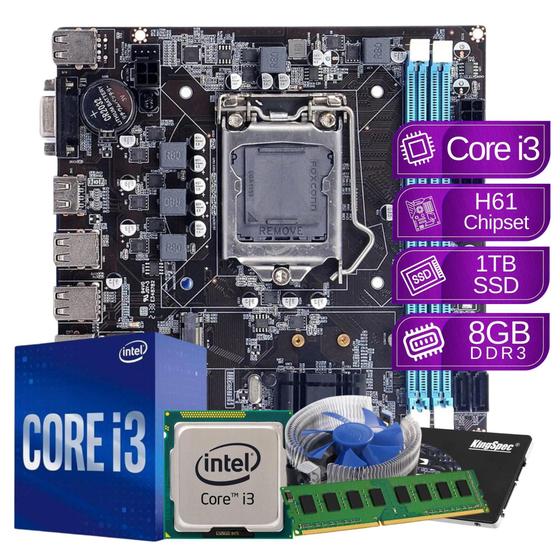 Imagem de kit upgrade intel core i3 2100 3.0ghz 8gb ddr3 1tb ssd sata - PC Master