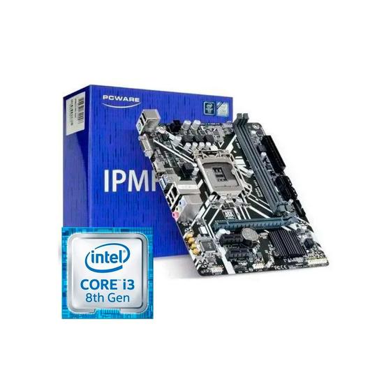 Imagem de Kit Upgrade Intel Core I3-8100 Oem , H310 Pcware Ipmh310g Matx Ddr4