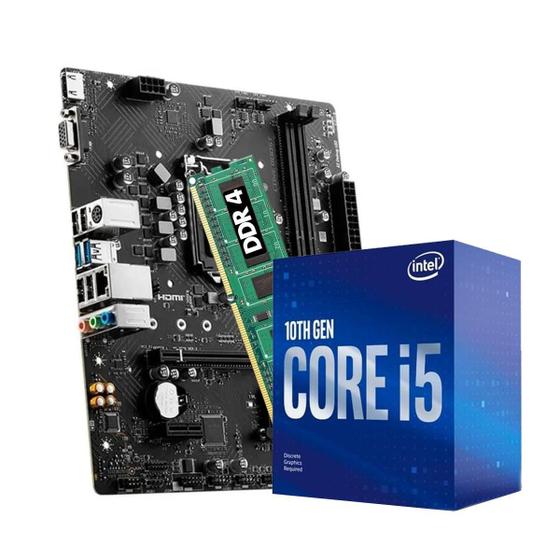 Imagem de Kit Upgrade Intel Core I5 10400F + Placa Mãe H510 + 16Gbddr4