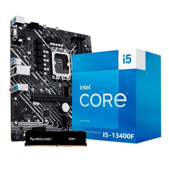 Imagem de Kit Upgrade Intel I5 13400F, Placa Mae H610, 8Gb Ddr4, Neologic - Nli84723