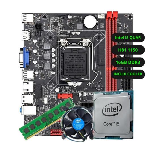 Imagem de Kit Upgrade Intel I5 Quarta Geração Placa Mãe H81 Ram 16GB DDR3