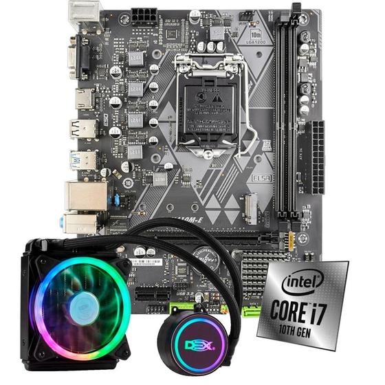 Imagem de Kit Upgrade Intel I7-10700 Placa Mãe H410M Com Water Cooler