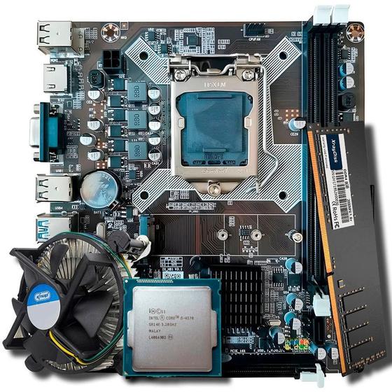Imagem de Kit Upgrade Placa Mãe 1150 H81, I5-4570, Cooler,Ram 8Gb Ddr4