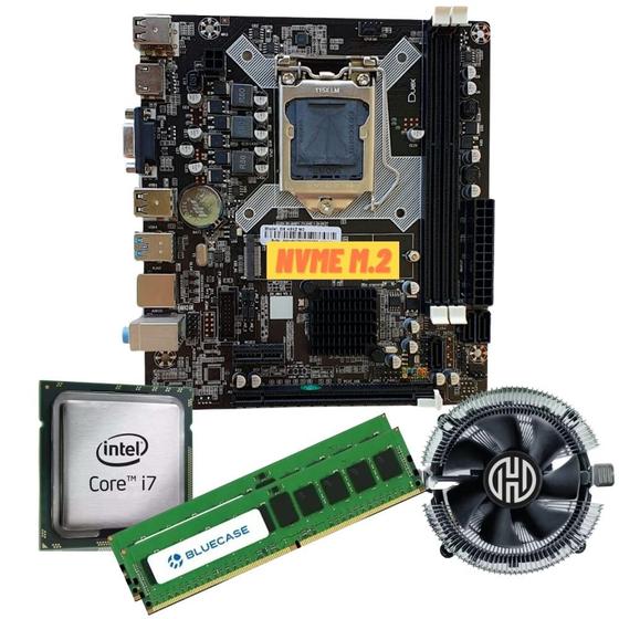 Imagem de Kit Upgrade Placa Mãe Lga1150 H81, Processador I7 4770, memória 16gb Ddr3 1600Mhz e Cooler
