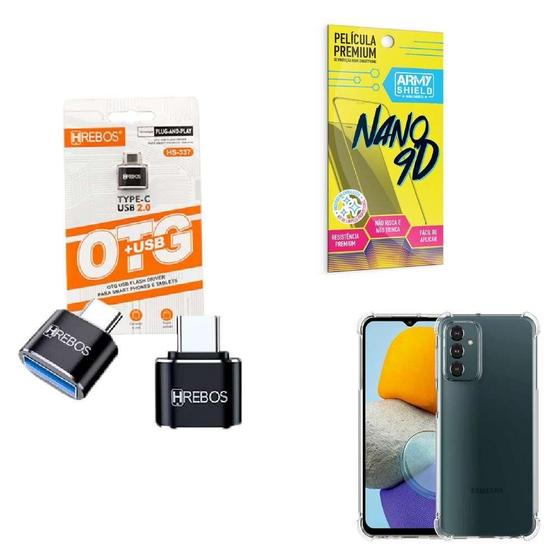 Imagem de Kit Usb Para Tipo C + Capinha Samsung M23 + Película 9D