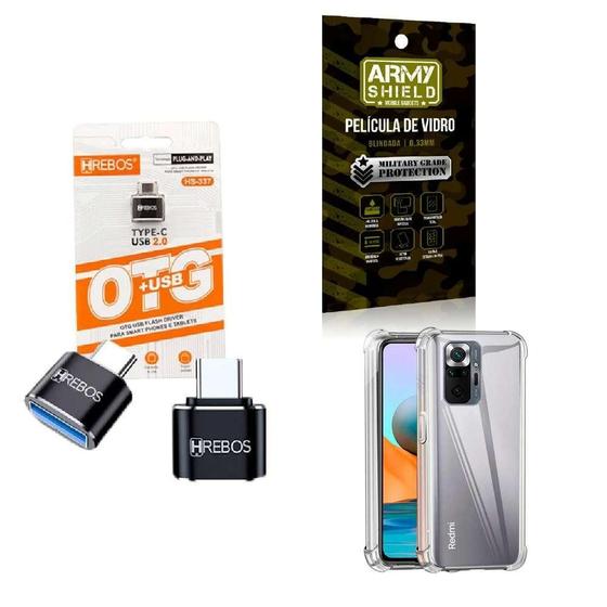 Imagem de Kit Usb Para Tipo C + Capinha Xiaom Mi Note 10 + Película 3D