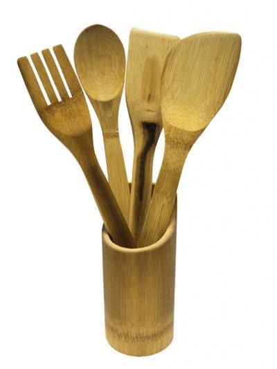 Kit Utensílios de Bambu para Cozinha com 05 Peças Menor preço em Kit Utensílios de Bambu para Cozinha com 05 Peças