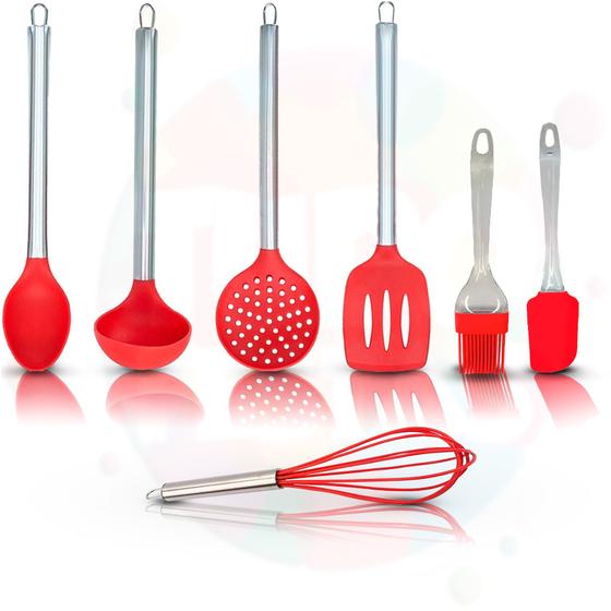 Imagem de Kit Utensílios De Cozinha Em Silicone 7 Pçs