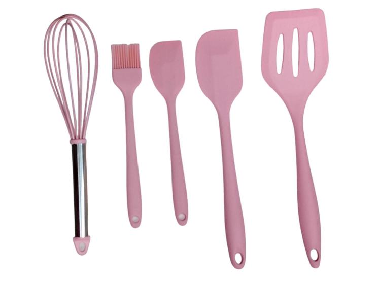 Imagem de Kit Utensílios De Cozinha Silicone, Espátulas, Pincél, Fuê