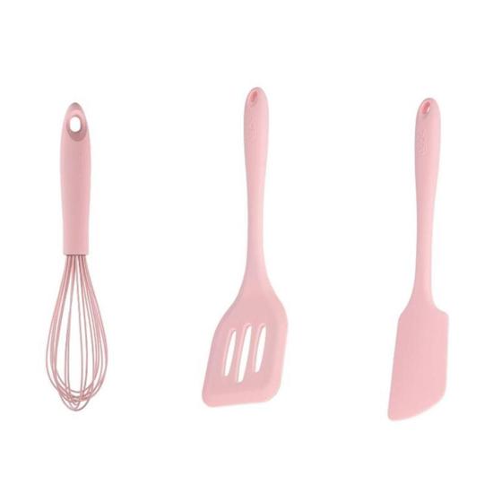 Imagem de Kit Utensílios de Silicone Rosa 3 peças luxo Weck